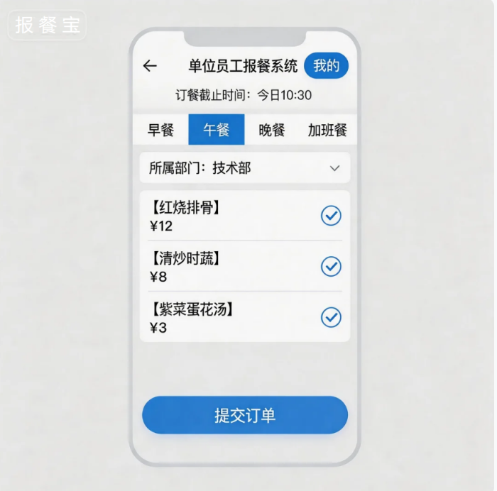 单位食堂数字化升级:用报餐宝搭建专属员工点餐小程序